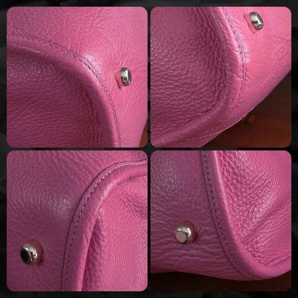 Coach C3078 Dempsey Tote Pink Pebbled Leather Shoulder Bag